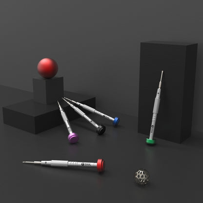 2UUL Colorful Flyshaft Screwdriver, Pentalobe 0.8mm, Corss 1.2/1.5, Convex Cross 2.5mm, Tri-point 0.6mm, Torx T2