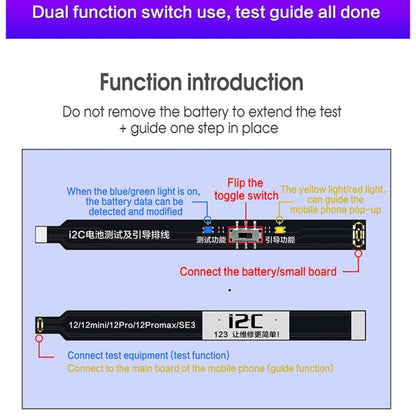 i2C Battery Boot Strap Test Flex Cable, For iPhone 5 SE / 6s / 6 Plus / 6s Plus / 7 / 7 Plus, For iPhone 8 / 8 Plus / X / XR / XS / XS Max / 11 Pro / 11 Pro Max, For iPhone 11 / SE2, For iPhone 12 mini / 12 / 12 Pro / 12 Pro Max / SE3                  ...