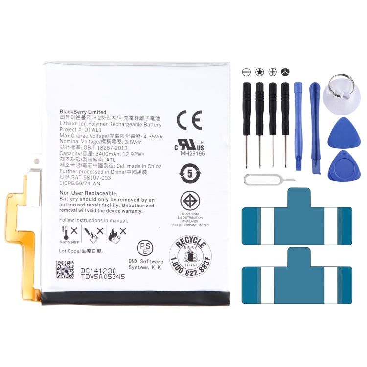 300mAh Battery Replacement, For Alcatel One Touch EE60 4G Y854VB TLiA2, For Blackberry Z20 / Z30, For Blackberry KEY2, For Blackberry Key One / DTEK70, For Blackberry Classic / Q20, For Blackberry Passport Q30, For Blackberry M-S1 Bold 9000/9700�������...