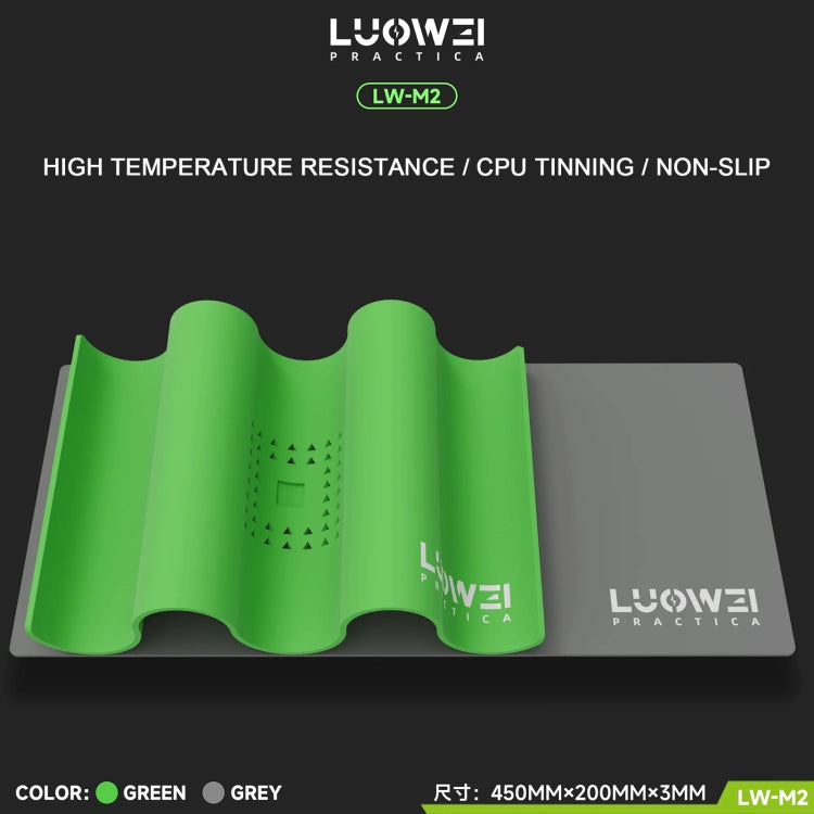 LUOWEI LW-M2 Multi-function Microscope Repair Silicone Pad Tin Planting Platform, LW-M2 (Grey), LW-M2 (Green)