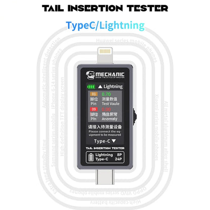Mechanic T-824 Type-C to Lightning High Precision Digital Display Tail Insertion Tester, Mechanic T-824