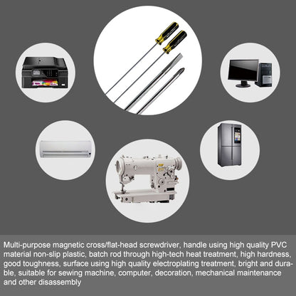 Extended Screwdriver 12 inch Cross-shaped Screwdriver Special Long Magnetic Sewing Machine Machine Repair Screwdriver, Cross, One Word