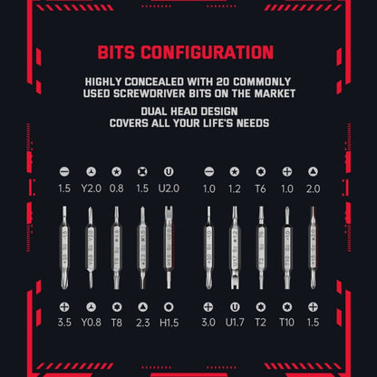 JAKEMY JM-8195 21 in 1 S-2 Bits Square Handle Design Screwdriver