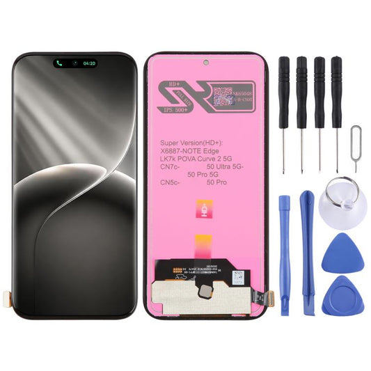 OEM LCD Screen with Digitizer Full Assembly, For Tecno Camon 50 Pro 5G CN7c, For Tecno Pova 7 4G LJ6/Pova 7 Neo 4G, For Tecno Spark 50 5G KN8, For Tecno Pova Curve 2 5G LK7K, For Tecno Pop 20 4G, For Tecno Spark 50 4G KN6, For Tecno Camon 50 Ultra CN7c...