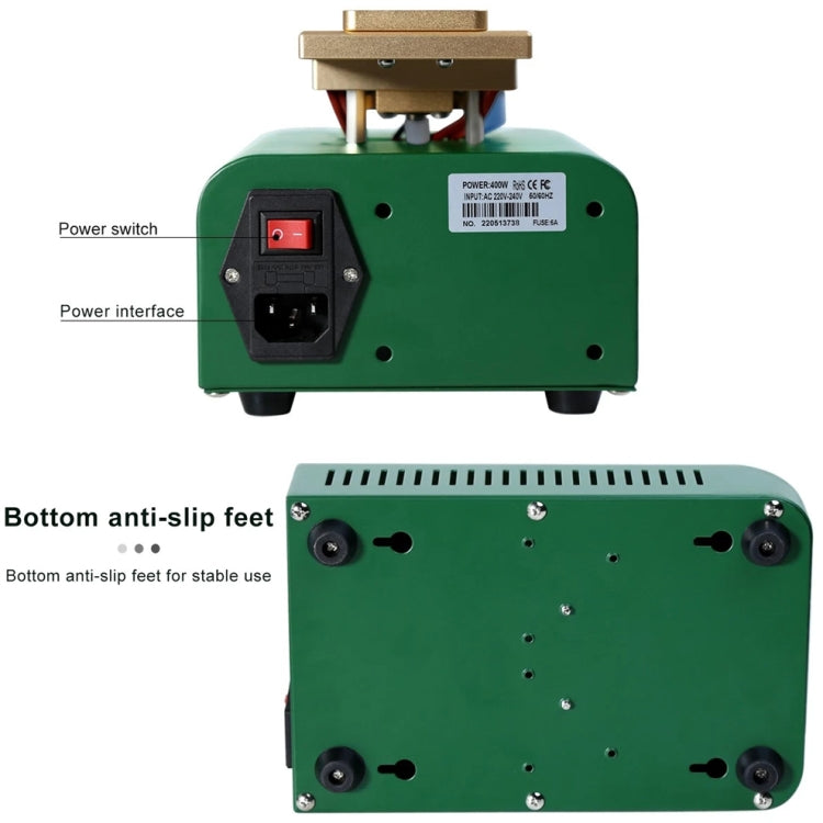 BEST B-918A 7 inch 110V Vacuum Pump LCD Screen Rotary Heating Platform Separator, EU Plug