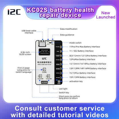i2C KC02S Battery Health Recovery Device Activation Instrument For iPhone 11-15 Series, KC02S
