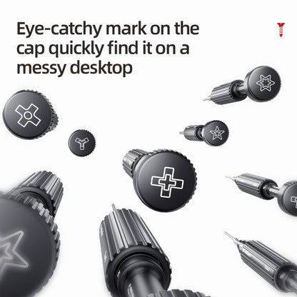 QianLi iWhale Special S2 Steel Magnetic Torque 3D Screwdriver, A Phillips 0.35, B Tri-point 0.35, C Pentalobe 0.35, D Pinhead Phillips 0.35, E T2 Torx 0.35