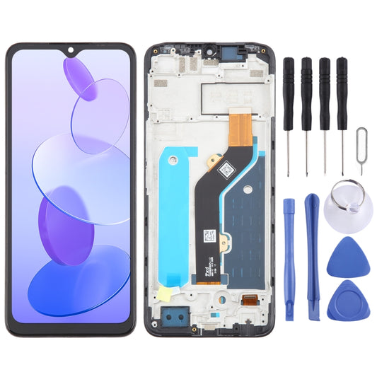 LCD Screen Digitizer Full Assembly With Frame, For Infinix Smart 6 Plus