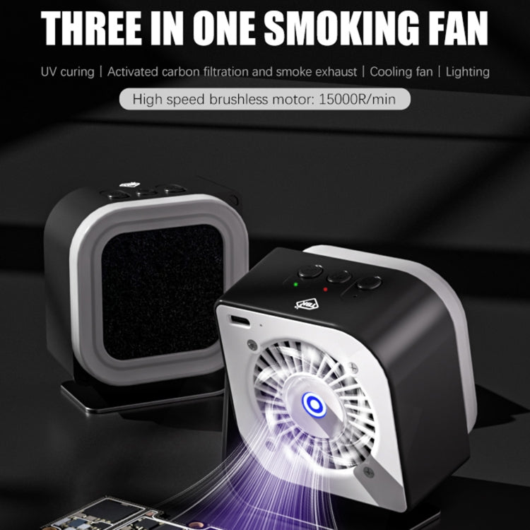 TBK F001 3 in 1 Smoking & UV Curing & Filtration Smoke Exhaust Multifunctional Fan, TBK F001
