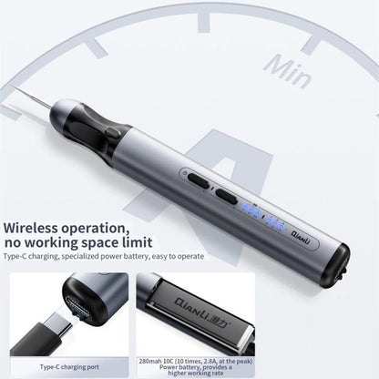 QianLi DM360 Mini Speed Adjustable Electric Grinding Polishing Pen with 7PCS Grinding Heads, QianLi DM360