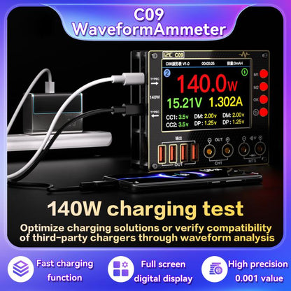 i2C C09 Charge Detection / Voltage Measurement Digital Waveform Ammeter, Host, With Expansion  Board