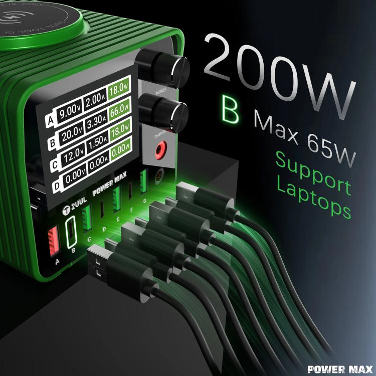 2UUL PC01 POWER MAX 200W Multi-Port Charger Adjustable Voltage Power Supply
