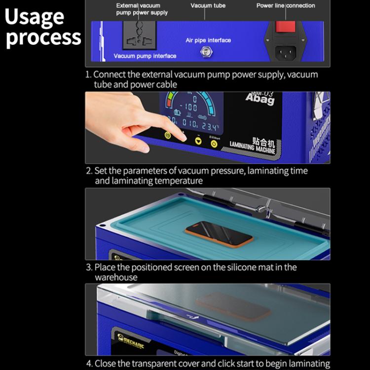 Mechanic Gan-03 Abag 8-inch Airbag Laminating Machine, US Plug, EU Plug