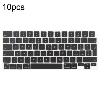 For MacBook A2442 A2485 A2779 A2780 A2991 A2992 A2918 10pcs UK Big Enter Version Keycaps, Arabic, French, Italy, German, Denmark, Sweden, Hungary, Spain, Norway, Russian, Portugal