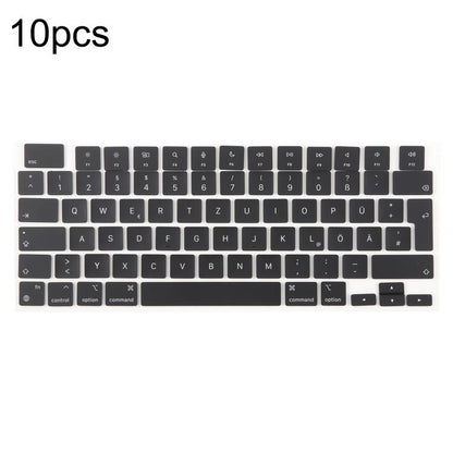For MacBook A2442 A2485 A2779 A2780 A2991 A2992 A2918 10pcs UK Big Enter Version Keycaps, Arabic, French, Italy, German, Denmark, Sweden, Hungary, Spain, Norway, Russian, Portugal