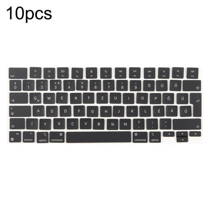 For MacBook A2442 A2485 A2779 A2780 A2991 A2992 A2918 10pcs UK Big Enter Version Keycaps, Arabic, French, Italy, German, Denmark, Sweden, Hungary, Spain, Norway, Russian, Portugal