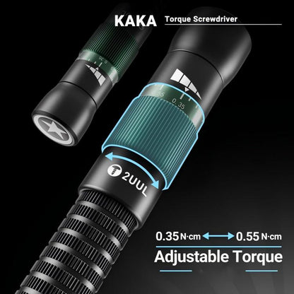 2UUL KAKA Adjustable Torque Magnetic Screwdriver, Tri-Point 0.6, Philips 1.2, Pentalobe 0.8