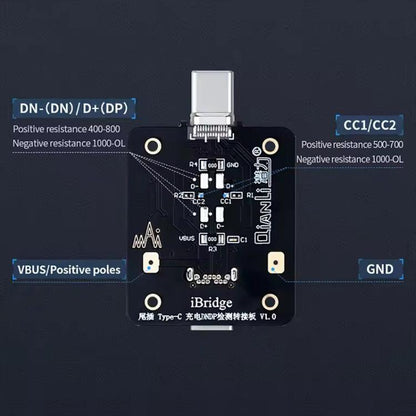 QianLi iBridge Tail Plug Charging DNDP Detection Epitaxial Board, Type-C, 8 Pin