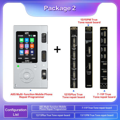 i2C A8S Multi-function Phone Repair Programmer, Host+7-15 Pro Max True Tone Board, Host+12-15 Plus True Tone Board, Host