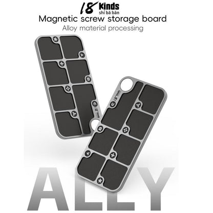 18 Kinds 7-Zone Alloy Magnetic Combination Screw Storage Pad, 18 Kinds 7-Zone Screw Pad