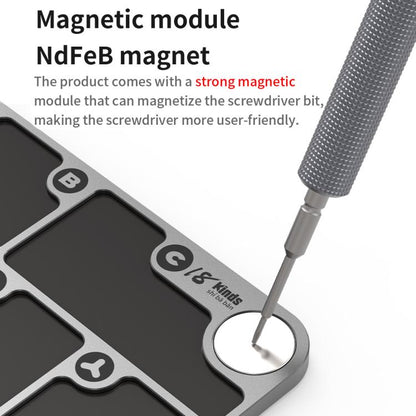 18 Kinds 7-Zone Alloy Magnetic Combination Screw Storage Pad, 18 Kinds 7-Zone Screw Pad