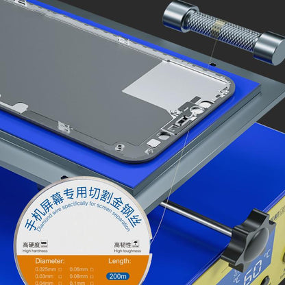 200m Screen Separation Specifically Diamond Cutting Wire, 0.1mm, 0.03mm, 0.04mm, 0.06mm, 0.08mm, 0.025mm