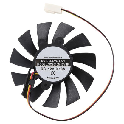 For SEEWO SC7010M12VSF DC12V 0.18A 3Pin Cooling Fan, 3Pin Fan blade diameter 65mm