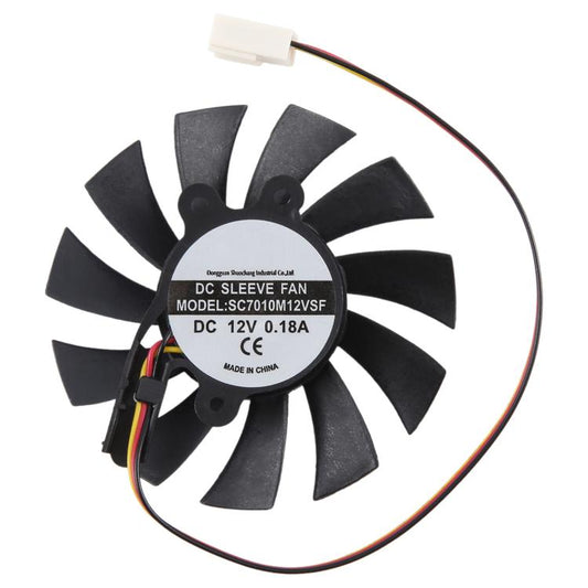 For SEEWO SC7010M12VSF DC12V 0.18A 3Pin Cooling Fan, 3Pin Fan blade diameter 65mm