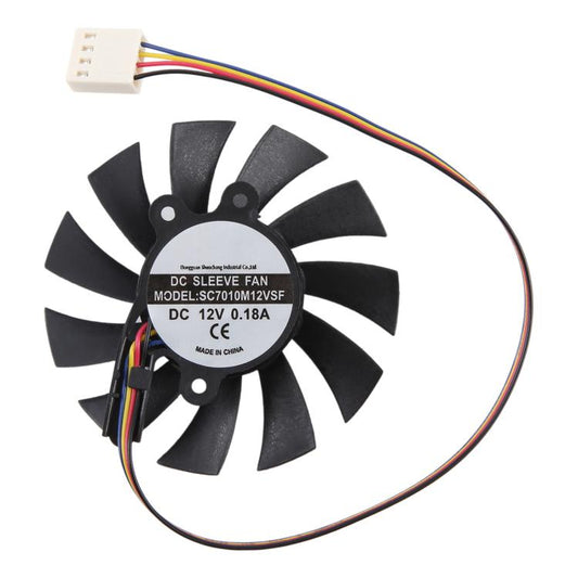 For SEEWO SC7010M12VSF DC12V 0.18A 4Pin Cooling Fan, 4Pin Fan blade diameter 65mm