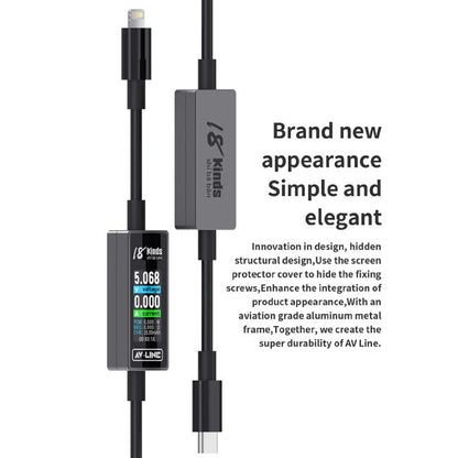18 Kinds AV-Line 2.0 1.2m Intelligent Detection Charging Data Cable, USB to  8 Pin, USB to Type-C