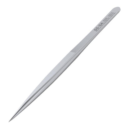 MEGA-IEDA High Hard Non-magnetic Stainless Steel Repair Tweezers, Long Tip, Short Tip, Curved Tip