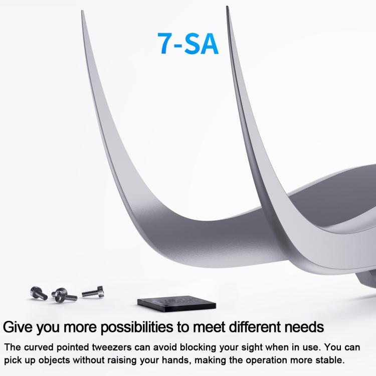 MEGA-IEDA High Hard Non-magnetic Stainless Steel Repair Tweezers, Long Tip, Short Tip, Curved Tip