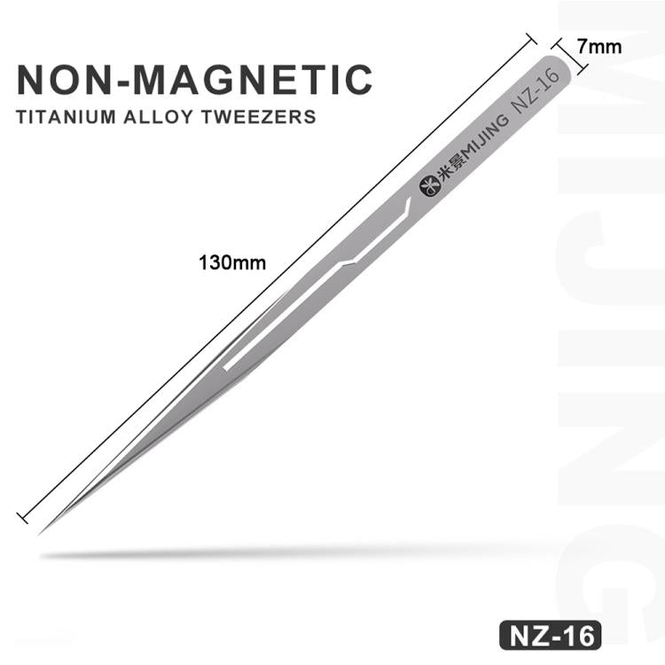 Mijing NZ-16 Non-Magnetic Ultralight 0.1mm Titanium Alloy Tweezers, Mijing NZ-16