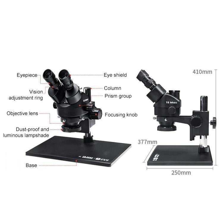YCS 1S Max Large Base 7-45X Trinocular Microscope, YCS 1S Max