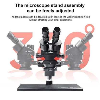 YCS 1S Max Large Base 7-45X Trinocular Microscope, YCS 1S Max