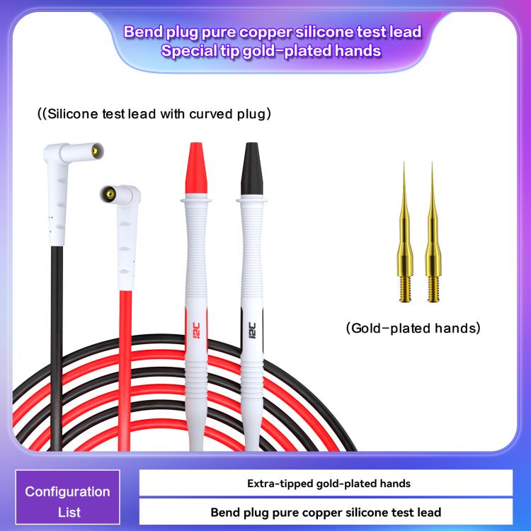 i2C Pure Copper Silicone Probe Detection Pen, Bend Plug Without Stainless Steel Needle, Straight Plug Without Stainless Steel Needle, Straight Plug