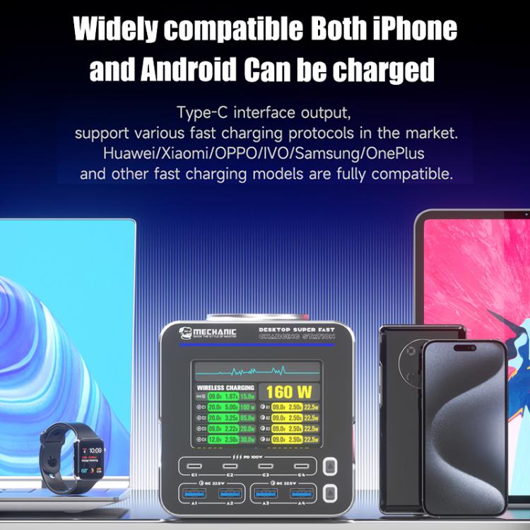 Mechanic G-POWER 160W GaN Desktop Fast Charging Station with 15W Magnetic Fast Charging
