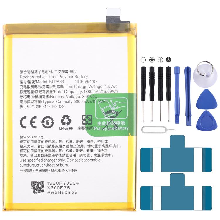 Battery Replacement, For OPPO A5 Pro 5G / F29 Pro BLPB63 6000mAh, For OPPO Reno13 Pro BLPB43 5800mAh, For OPPO Reno13 BLPB49 5600mAh, For OPPO K12X PJT110 BLPA69 5500mAh, For OPPO Reno12 Pro BLPA63 5000mAh, For OPPO Reno12 CPH2625 BLPA61 5000mAh�������...