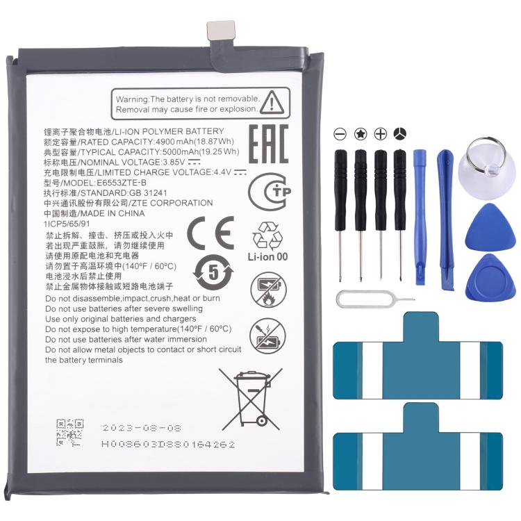 Battery Replacement, For ZTE Blade A35 / A55 Z2453 BL-49S-976546 5000mAh, For Nubia Flip 5G NX724J 3290mAh 970mAh 1 Pair, For ZTE Blade A73 CN550 E6553ZTE-B 5000mAh, For ZTE Blade A52 Lite Li3939T44P10h826645 4000mAh, For ZTE Blade 20 Smart V1050 5000m...