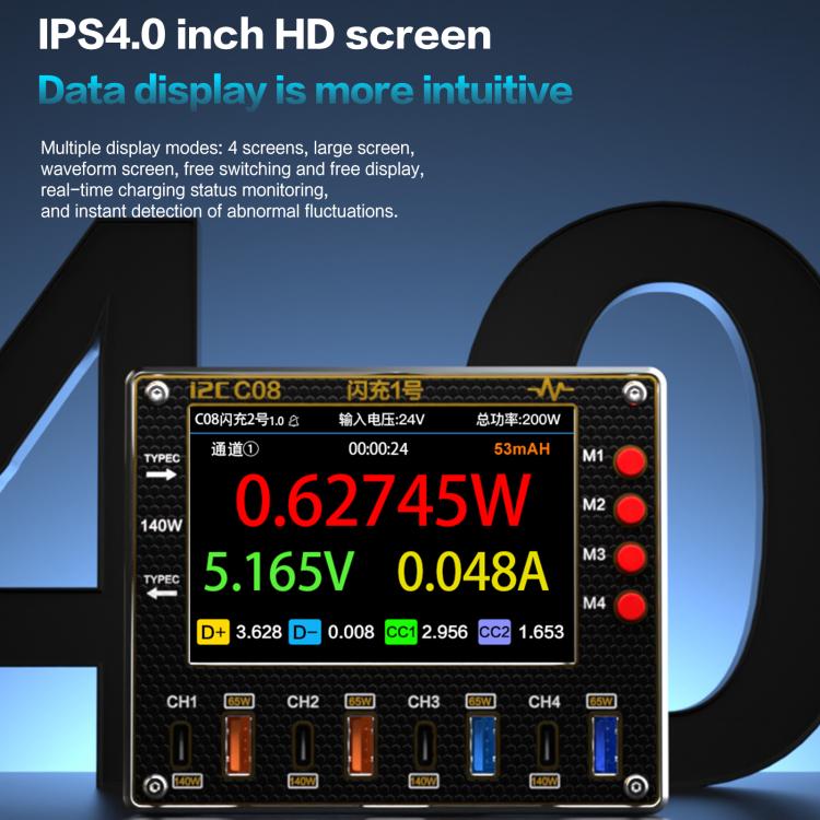 i2C C08 Flash Charger No.1 Digital Waveform Ammeter with Charge Detection / Voltage Measurement