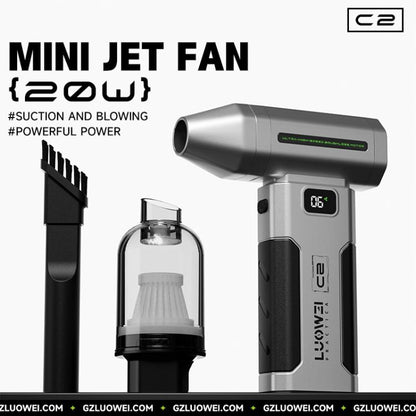 Luowei C2 Portable Rechargeable Ultra-High Hurricane Clean Dust Mini Jet Fan