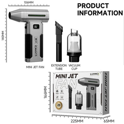 Luowei C2 Portable Rechargeable Ultra-High Hurricane Clean Dust Mini Jet Fan