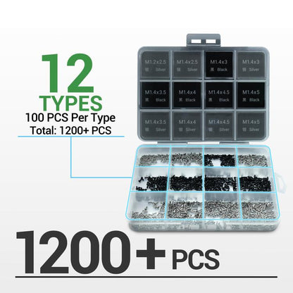 2UUL SC12 SpareScrew12 Phillips Screws Set for Most Android Phones Repair (1200pcs/Set )