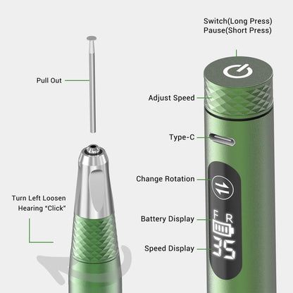2UUL DA85 CVT Pro Coreless Motor Grinder with 10pcs DA82 Grinding Heads