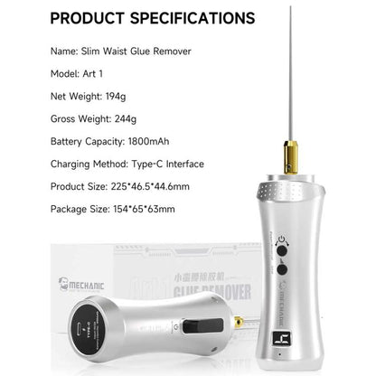 Mechanic Art 1 Slim Waist Type-C Rechargeable 4-Speed Adjustment Glue Remover, Mechanic Art 1