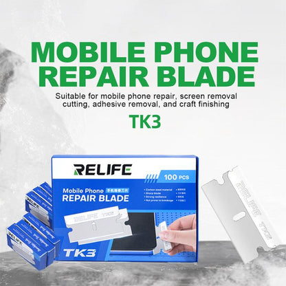 RELIFE TK3 100pcs/Set Phone Repair Blades for Screen / Adhesive Removal