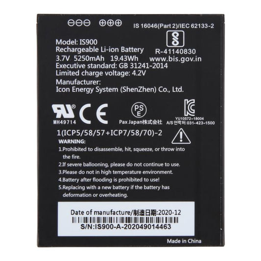 For PAX A920C POS IS900 3.7V 5250mAh Battery