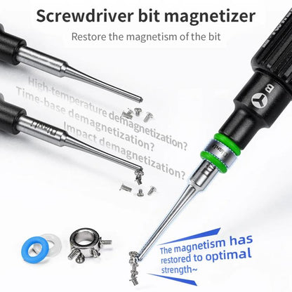Qianli Multiple Colors Screwdriver Bit Magnetizer Compatible with 4mm Screwdriver Bits