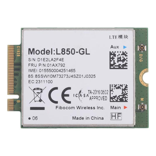 L850-GL 4G Wireless Module For Lenovo Thinkpad X380 X390 L480 T480 T580 T14 X1C 01AX792, L850-GL 4G