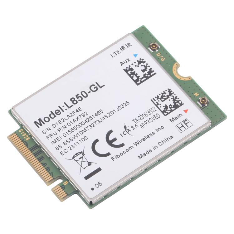L850-GL 4G Wireless Module For Lenovo Thinkpad X380 X390 L480 T480 T580 T14 X1C 01AX792, L850-GL 4G